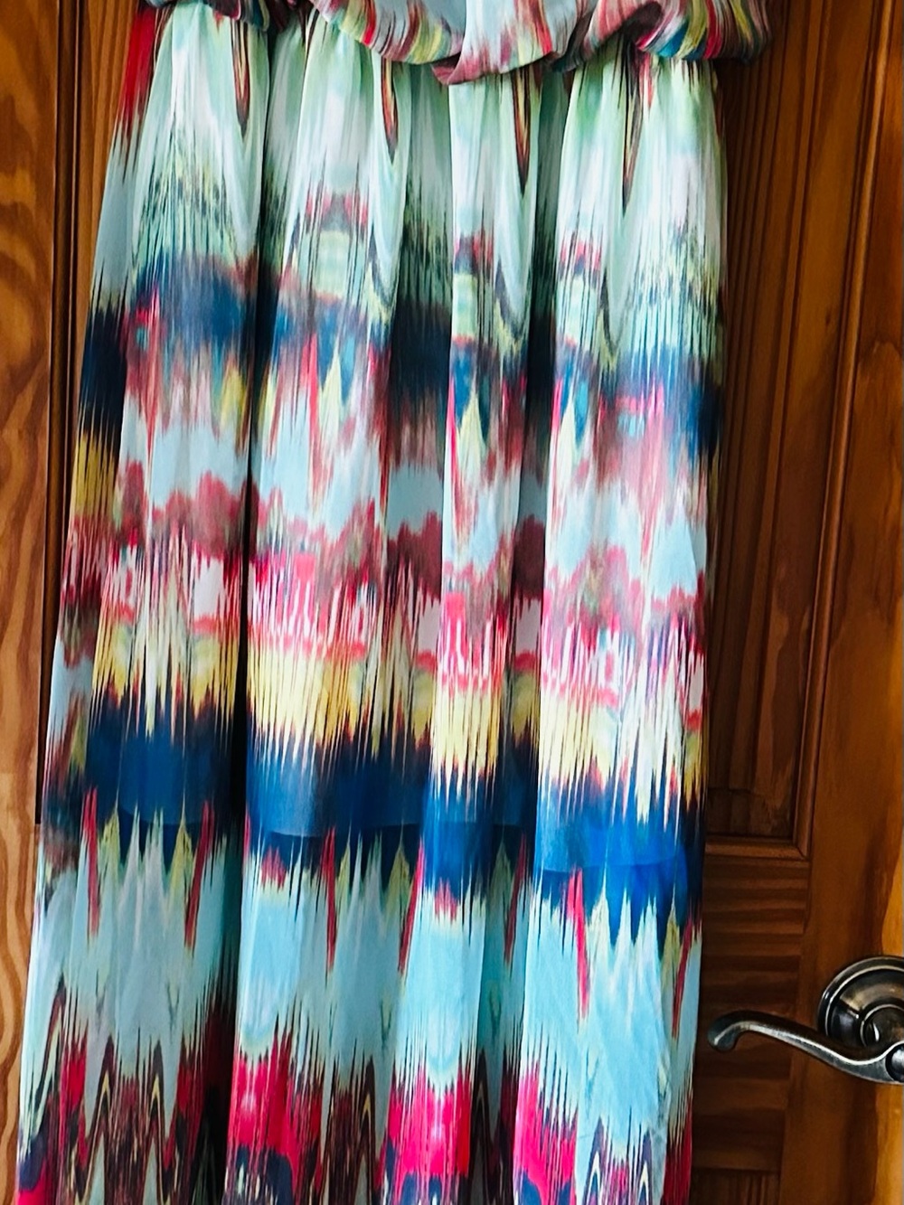 Multi-Color Patterned Maxi Dress- Lightweight Women’s M-L